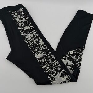 Reebok High Rise Speedwick Leggings Womens XS Black Camo Athletic Gym Workout‎